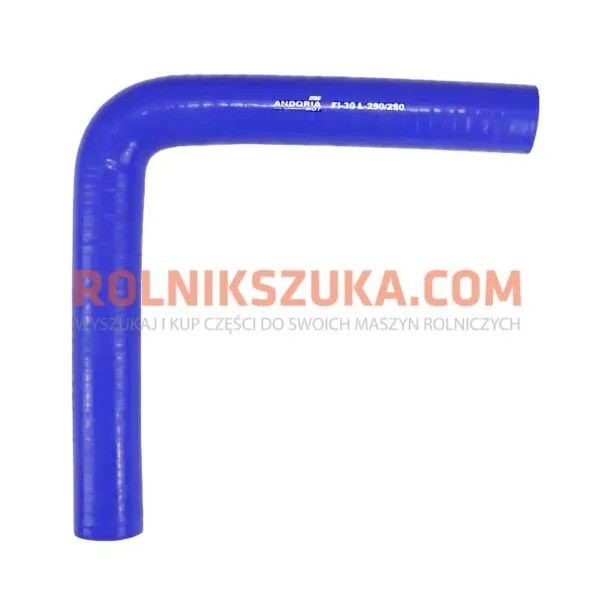 Przewód kolano 90° SAE 20R1 (-) 40C do (+) 180C dwustronnie 250mm FI-30mm uniwersalne silikon LEILAND