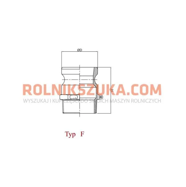 Szybkozłącze Camlock coupling wtyczka Typ F aluminium 3/4" x 19mm PZL HYDRAL